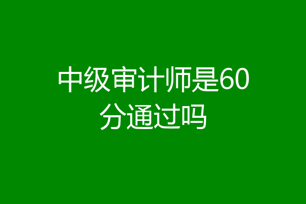 中级审计师是60分通过吗