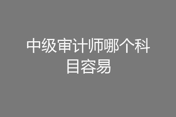 中级审计师哪个科目容易