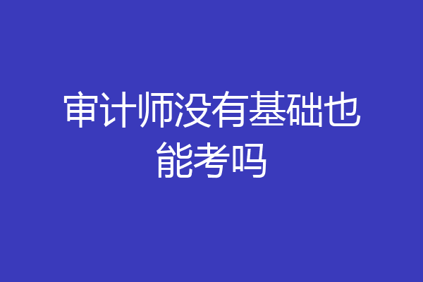 审计师没有基础也能考吗
