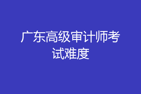 广东高级审计师考试难度