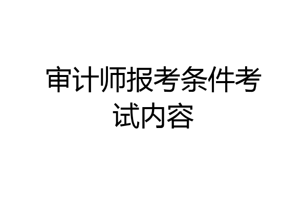 审计师报考条件考试内容