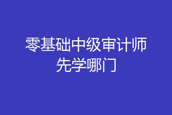 零基础中级审计师先学哪门