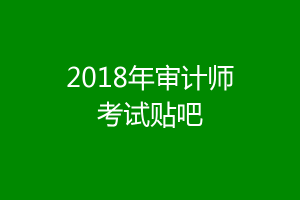 2018年审计师考试贴吧