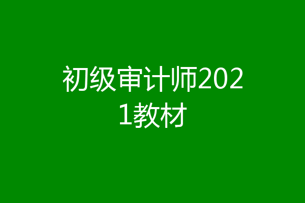初级审计师2021教材