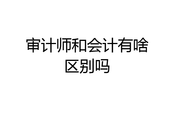 审计师和会计有啥区别吗