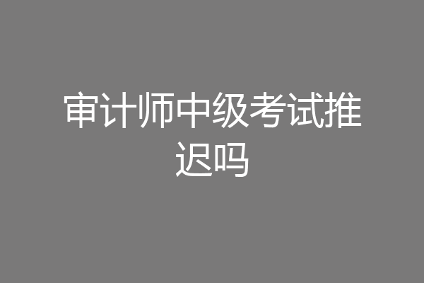 审计师中级考试推迟吗