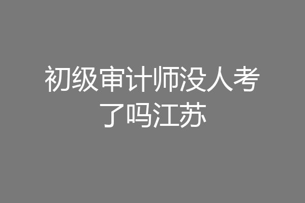 初级审计师没人考了吗江苏