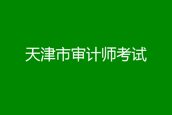 天津市审计师考试