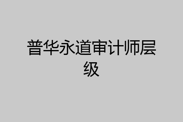 普华永道审计师层级