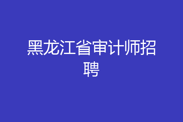黑龙江省审计师招聘