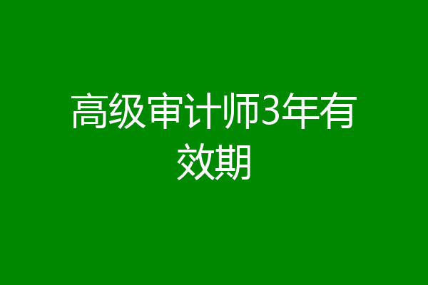 高级审计师3年有效期