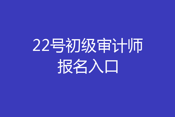 22号初级审计师报名入口