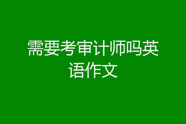 需要考审计师吗英语作文