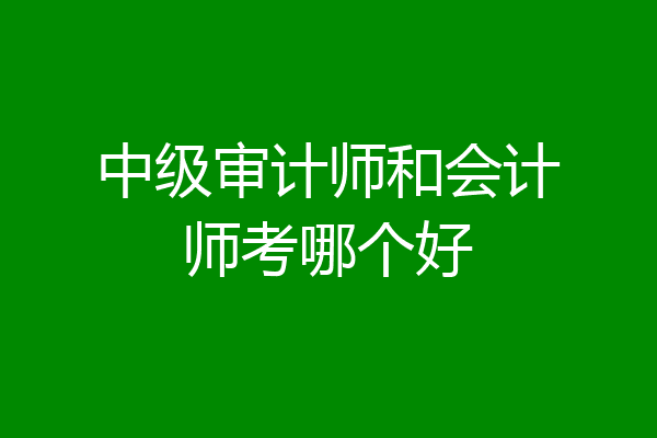 中级审计师和会计师考哪个好