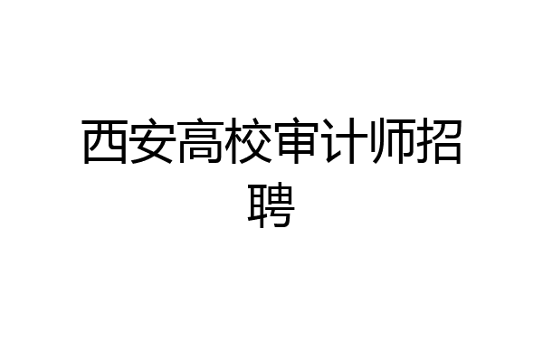 西安高校审计师招聘