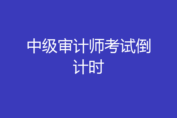 中级审计师考试倒计时