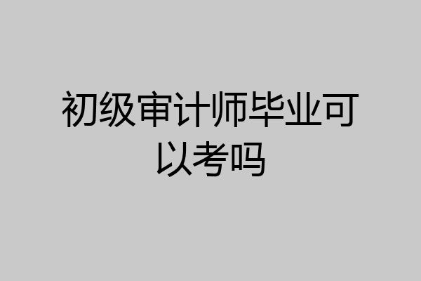 初级审计师毕业可以考吗