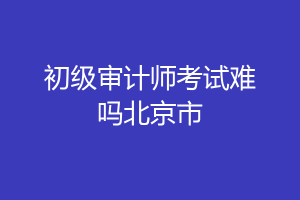 初级审计师考试难吗北京市