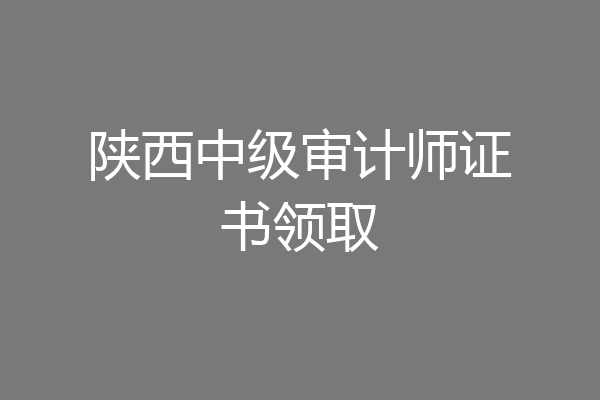 陕西中级审计师证书领取