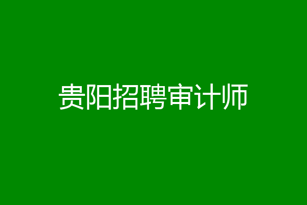 贵阳招聘审计师