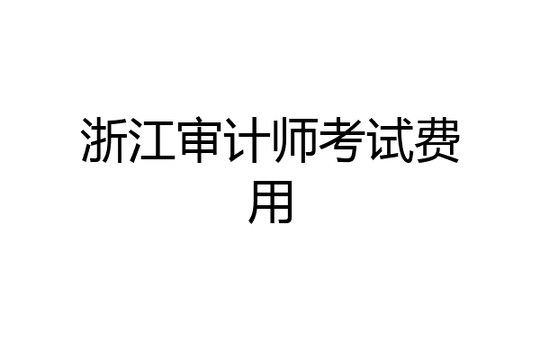 浙江审计师考试费用