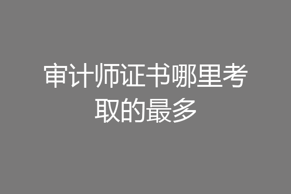 审计师证书哪里考取的最多