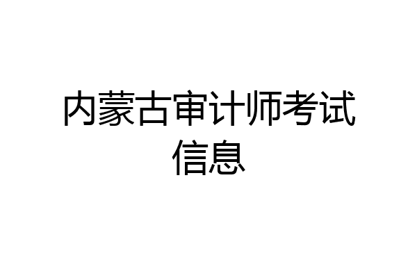 内蒙古审计师考试信息