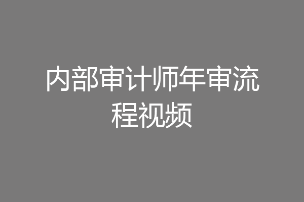 内部审计师年审流程视频