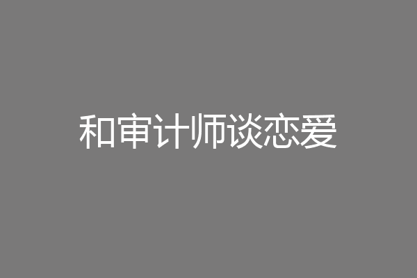 和审计师谈恋爱