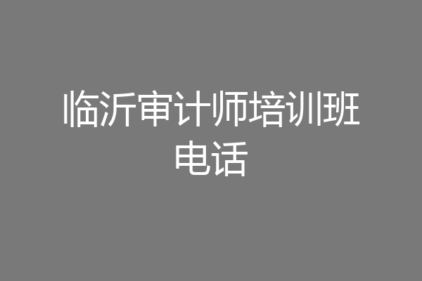 临沂审计师培训班电话