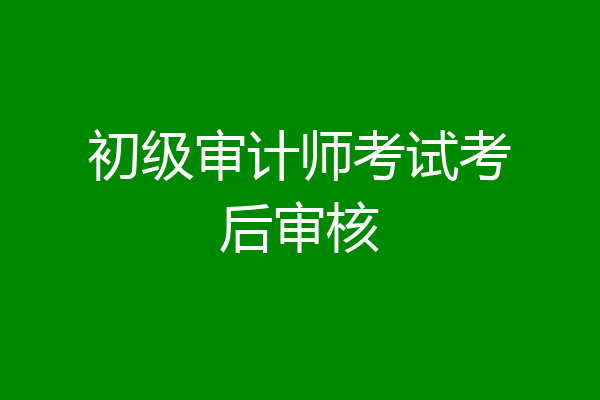 初级审计师考试考后审核