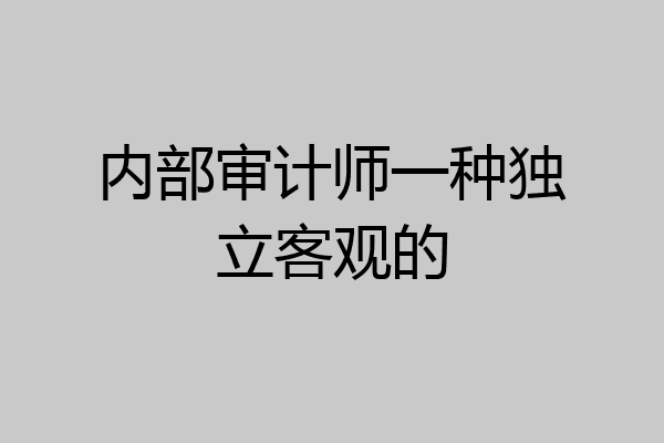 内部审计师一种独立客观的