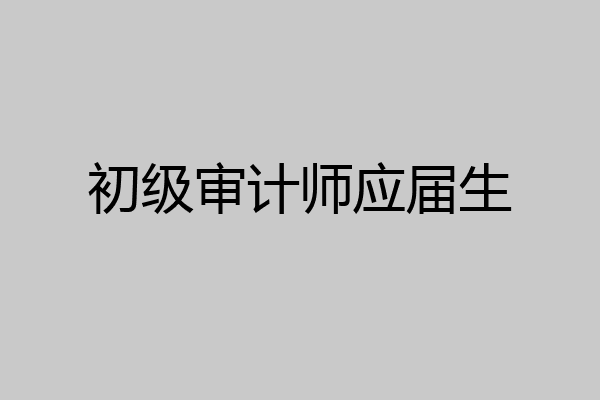 初级审计师应届生