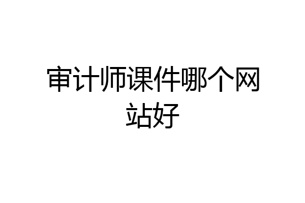 审计师课件哪个网站好