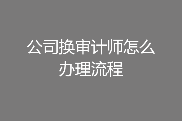公司换审计师怎么办理流程