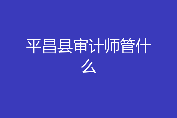平昌县审计师管什么