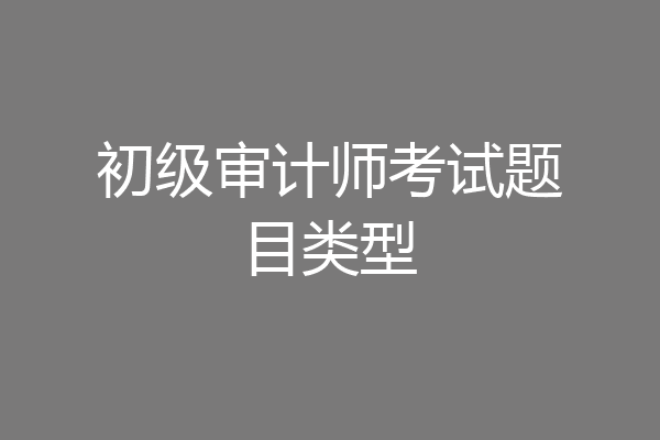 初级审计师考试题目类型