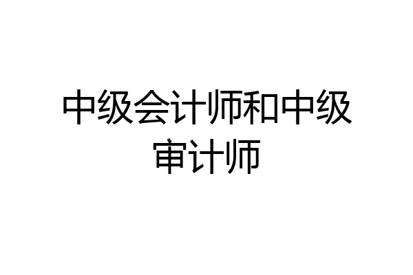 中级会计师和中级审计师