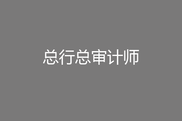 总行总审计师