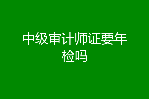 中级审计师证要年检吗