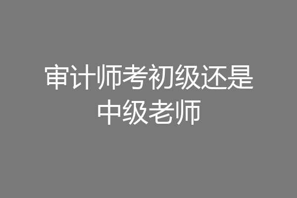 审计师考初级还是中级老师