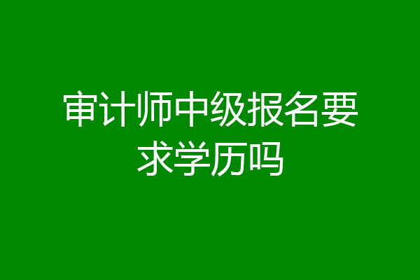 审计师中级报名要求学历吗