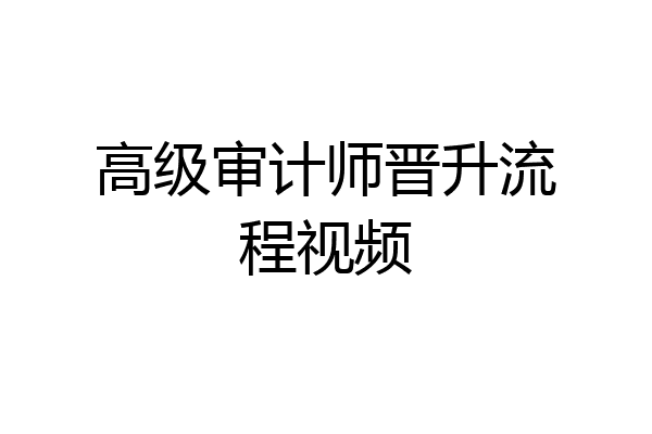 高级审计师晋升流程视频