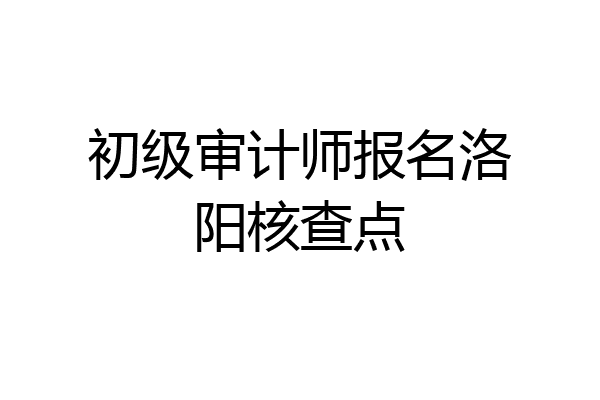 初级审计师报名洛阳核查点