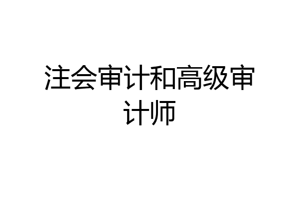 注会审计和高级审计师