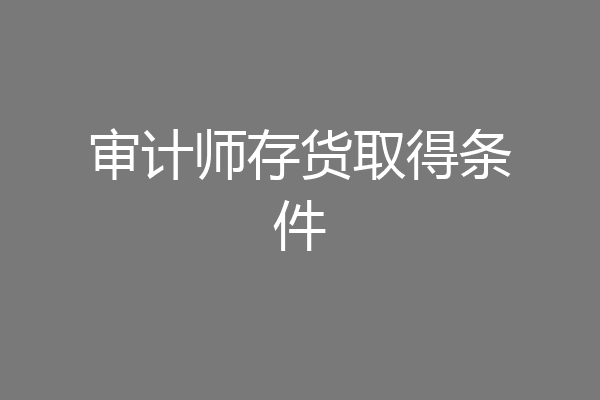 审计师存货取得条件