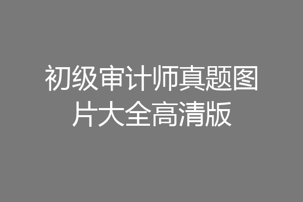 初级审计师真题图片大全高清版