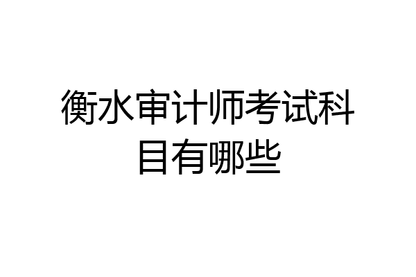 衡水审计师考试科目有哪些