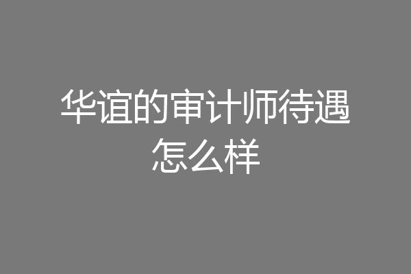 华谊的审计师待遇怎么样