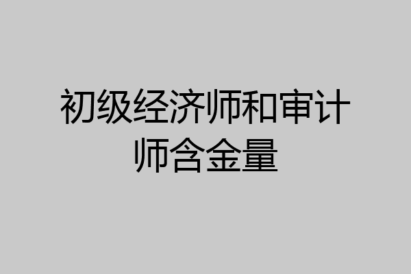 初级经济师和审计师含金量